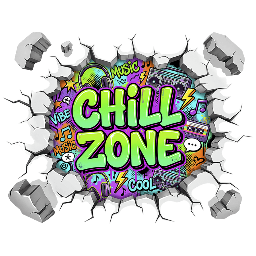 Adesivi Murali: Buco nel muro Chill Zone