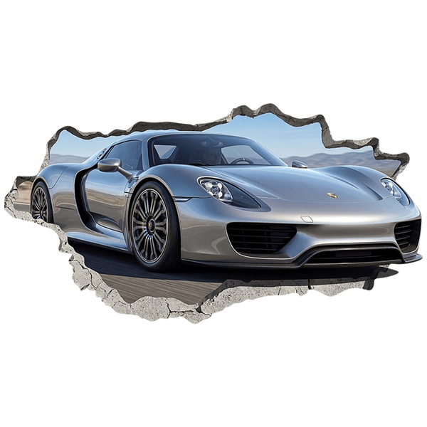Adesivi Murali: Buco nel Muro Porsche 918 Spyder