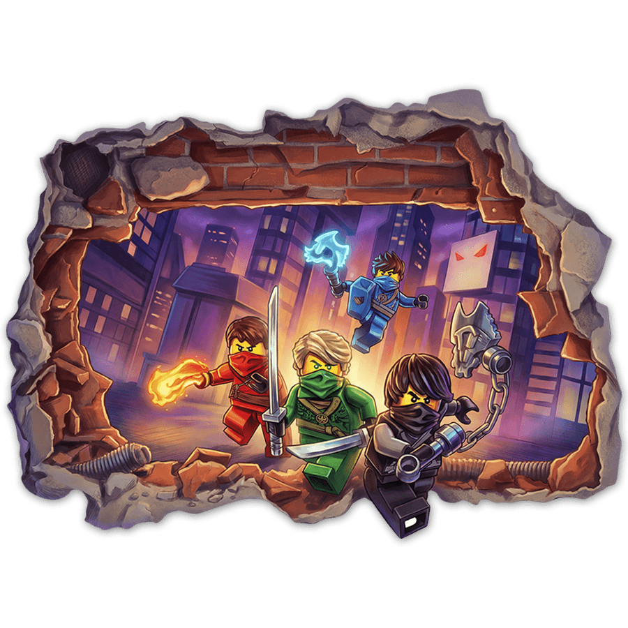 Adesivi per Bambini: Foro nel Muro Guerrieri Lego Ninjago