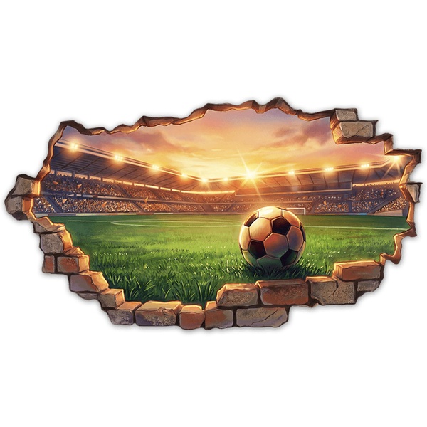 Adesivi Murali: Foro nel Muro Pallone in Stadio di Calcio