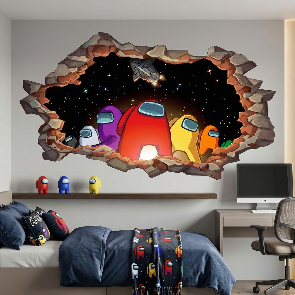 Adesivi per Bambini: Foro nel Muro Among Us