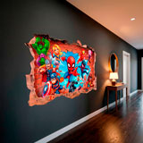 Adesivi per Bambini: Foro nel Muro Supereroi Marvel 14