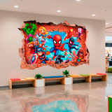 Adesivi per Bambini: Foro nel Muro Supereroi Marvel 21