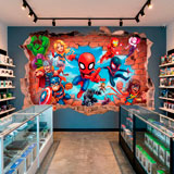 Adesivi per Bambini: Foro nel Muro Supereroi Marvel 5