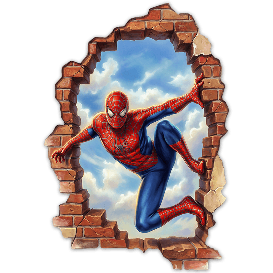 Adesivi per Bambini: Sfonda Muro Verticale Spider-Man
