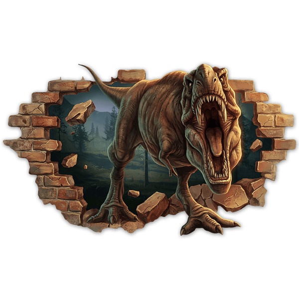 Adesivi per Bambini: Sfonda Muro T-Rex Furioso