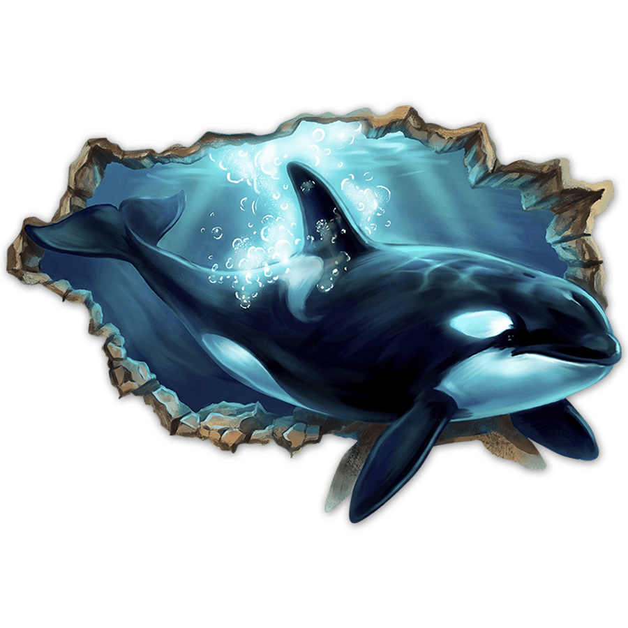 Adesivi Murali: Orca Gigante Sfonda-Muro