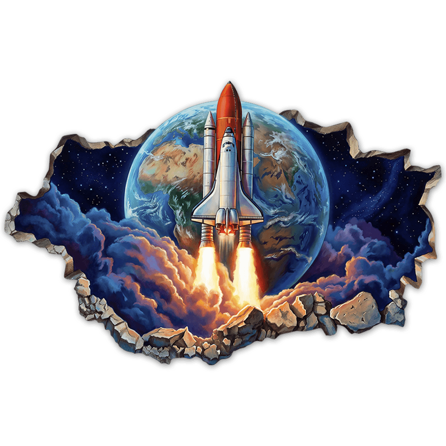 Adesivi per Bambini: Buco nel Muro Lancio Spaziale