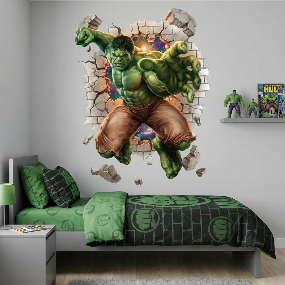 Adesivi per Bambini: Buco nel Muro Hulk