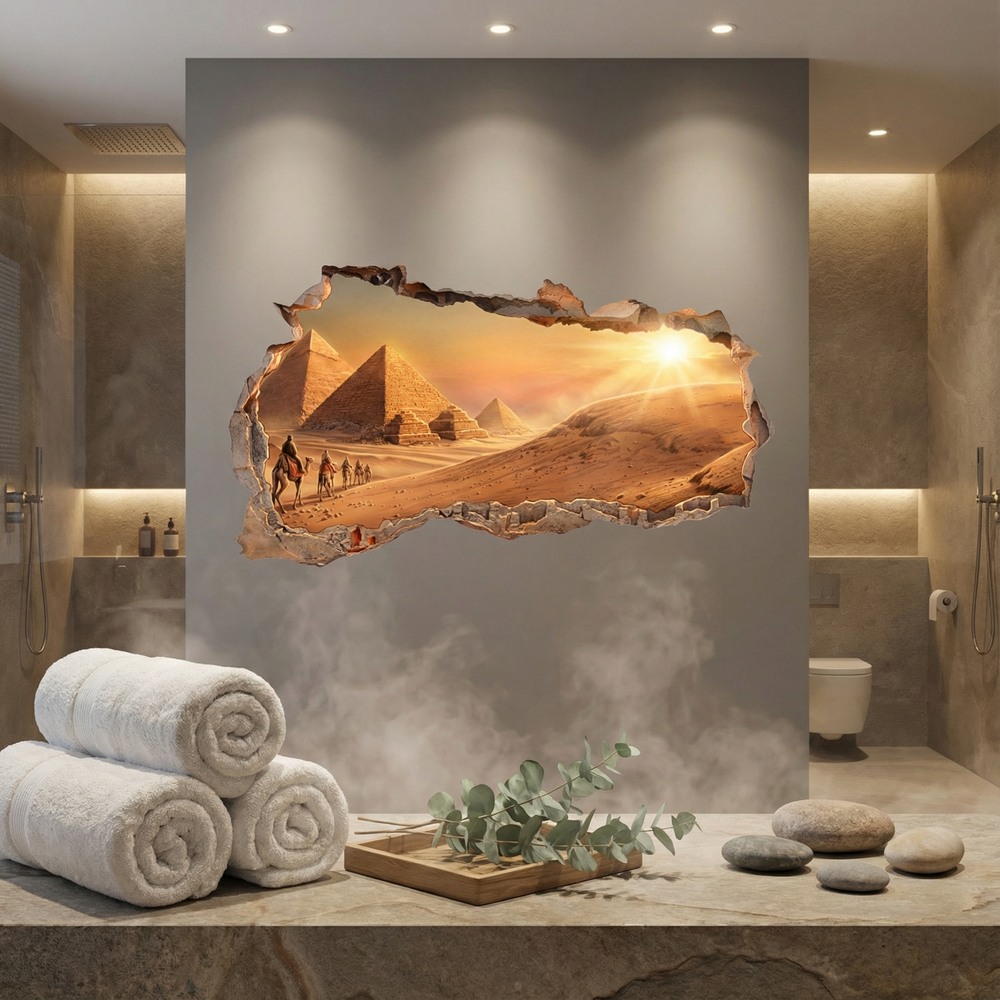 Adesivi Murali: Buco nel Muro Piramidi d&rsquo;Egitto