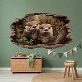 Adesivi Murali: Buco nel Muro Lontra Curiose 5