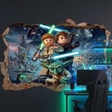 Adesivi per Bambini: Buco nel Muro Maestri Jedi Lego Star Wars 9