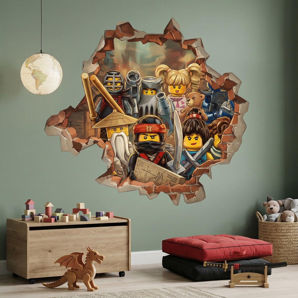 Adesivi per Bambini: Buco nel Muro Eroi Lego Ninjago