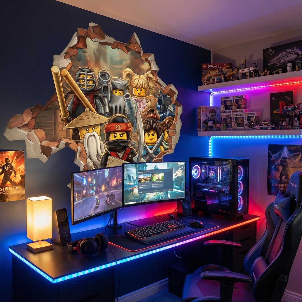 Adesivi per Bambini: Buco nel Muro Eroi Lego Ninjago