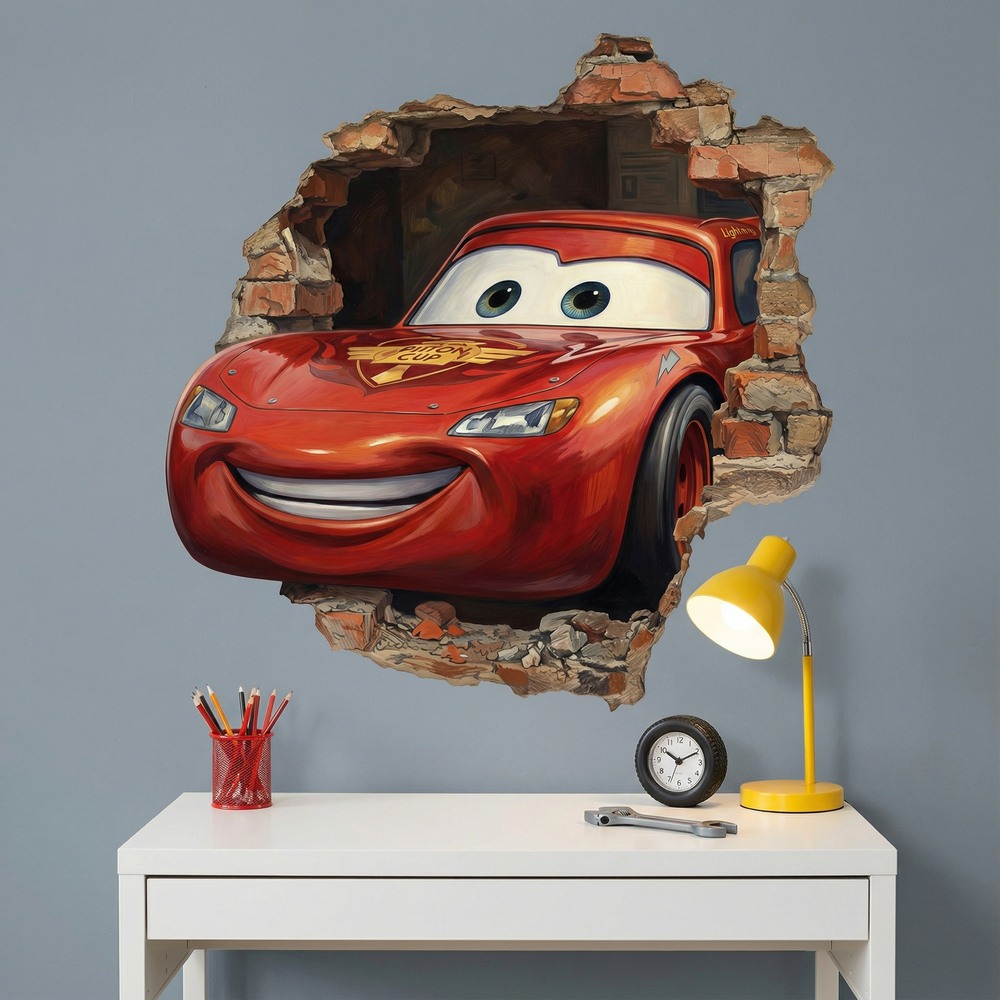Adesivi per Bambini: Buco nel Muro Saetta McQueen Pixar Cars