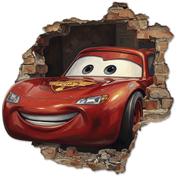 Adesivi per Bambini: Buco nel Muro Saetta McQueen Pixar Cars