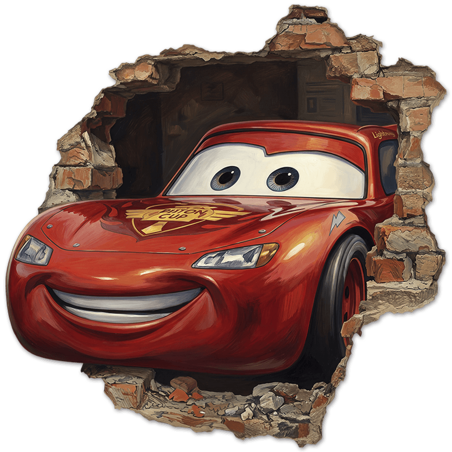Adesivi per Bambini: Buco nel Muro Saetta McQueen Pixar Cars