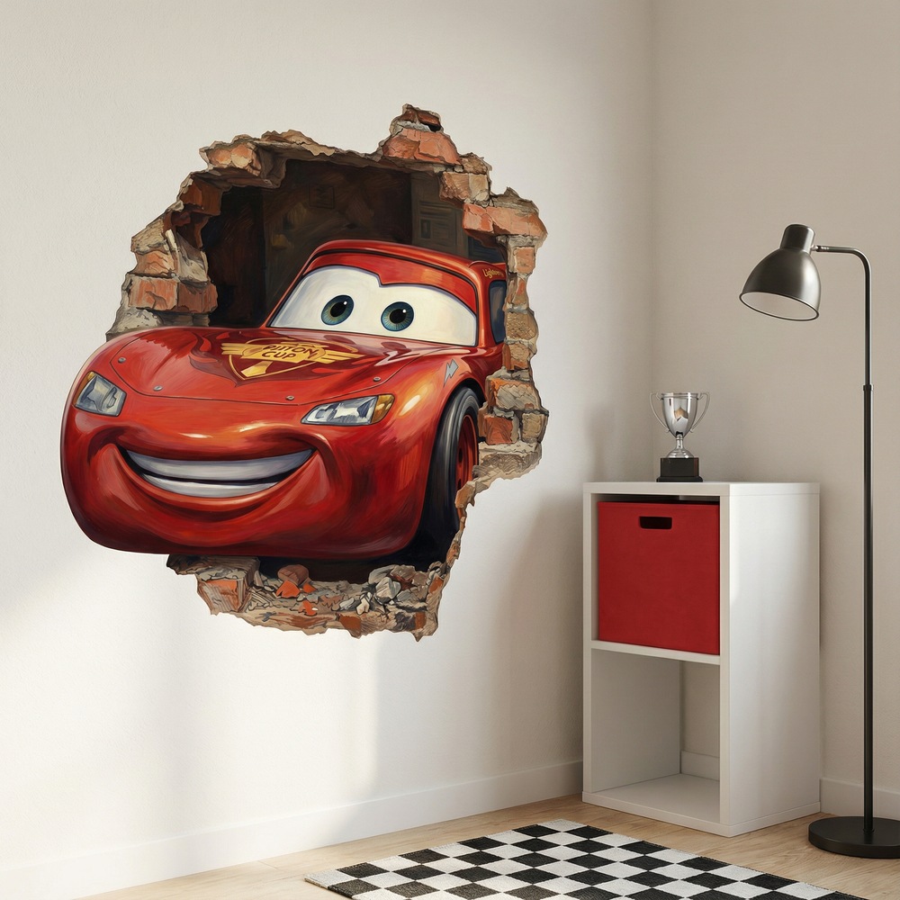Adesivi per Bambini: Buco nel Muro Saetta McQueen Pixar Cars