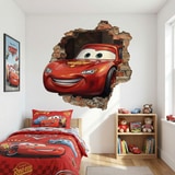 Adesivi per Bambini: Buco nel Muro Saetta McQueen Pixar Cars 6