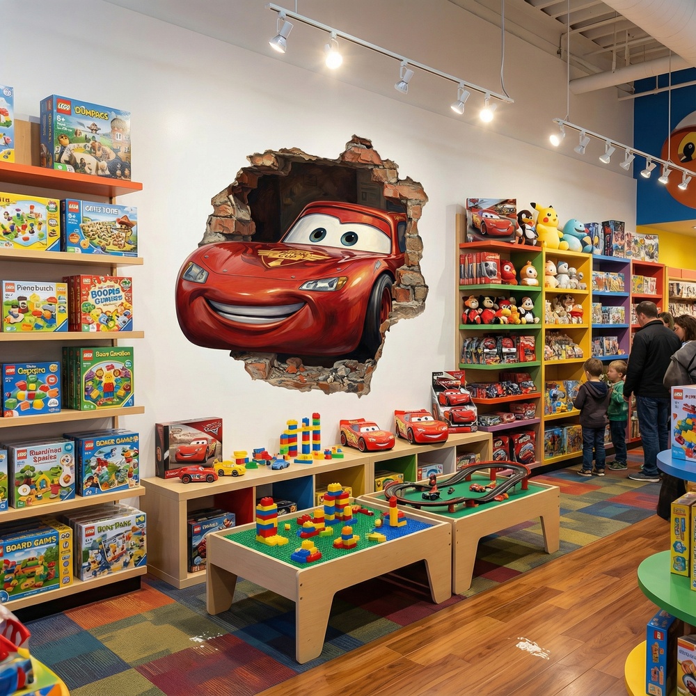 Adesivi per Bambini: Buco nel Muro Saetta McQueen Pixar Cars