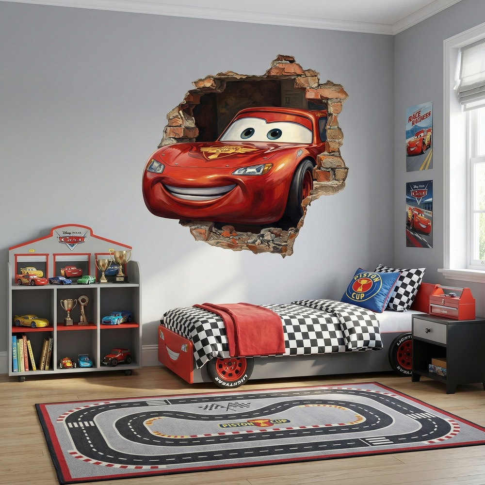 Adesivi per Bambini: Buco nel Muro Saetta McQueen Pixar Cars