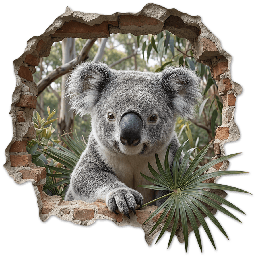 Adesivi Murali: Buco nel Muro Koala