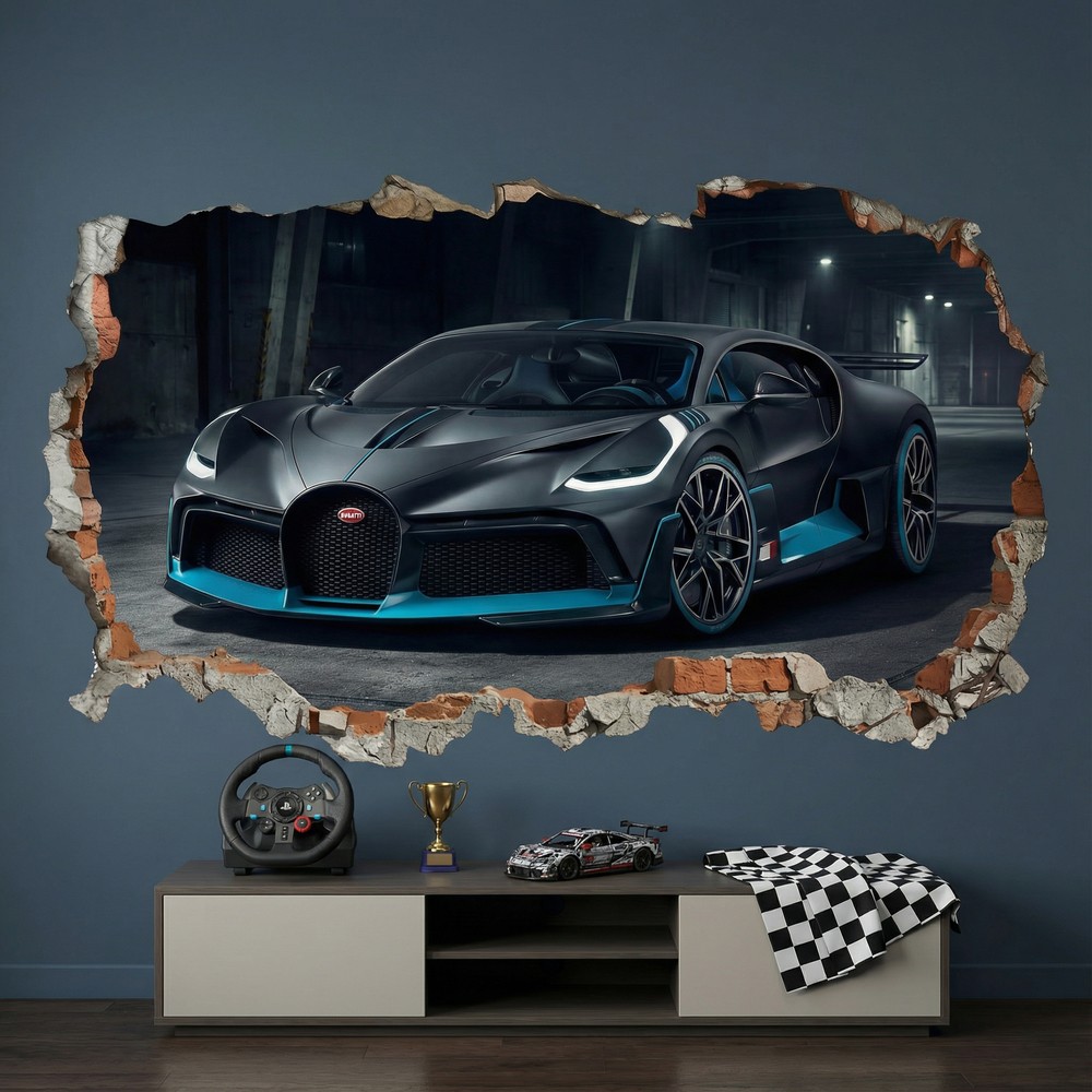 Adesivi Murali: Buco nel Muro Bugatti Divo