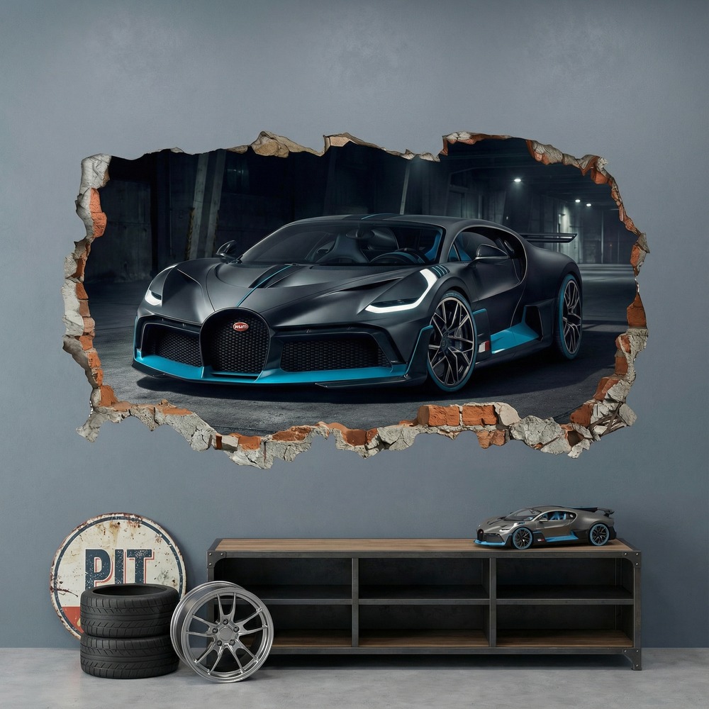 Adesivi Murali: Buco nel Muro Bugatti Divo
