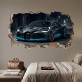Adesivi Murali: Buco nel Muro Bugatti Divo 11