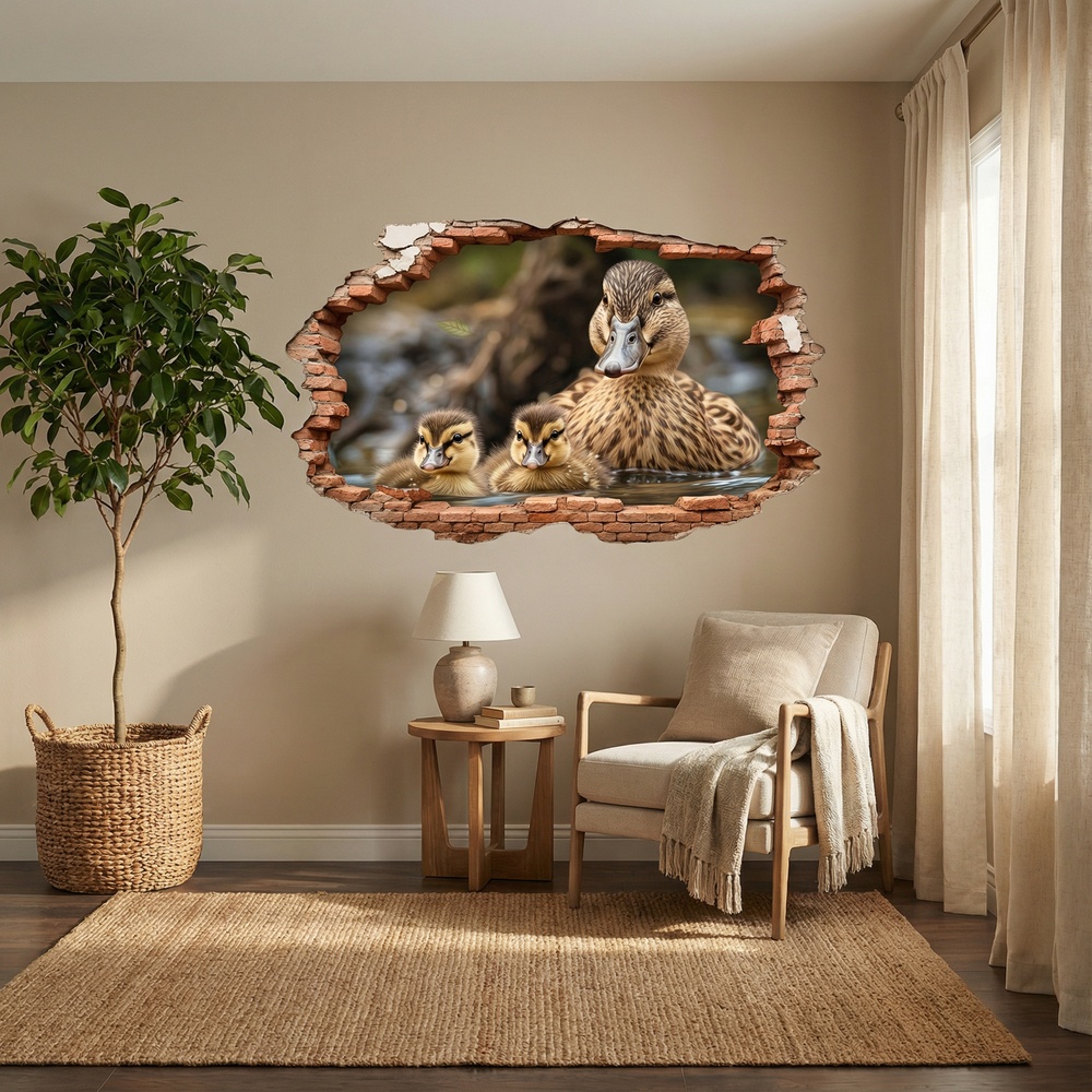 Adesivi Murali: Buco nel Muro Anatroccoli