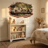 Adesivi Murali: Buco nel Muro Anatroccoli Tronco 4