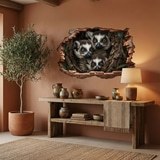 Adesivi Murali: Buco nel Muro Lemuri 7