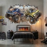 Adesivi per Bambini: Buco nel Muro Monster Trucks Gara 4