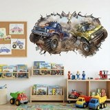 Adesivi per Bambini: Buco nel Muro Monster Trucks Gara 6