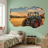 Adesivi Murali: Buco nel Muro Elefanti Tramonto 3