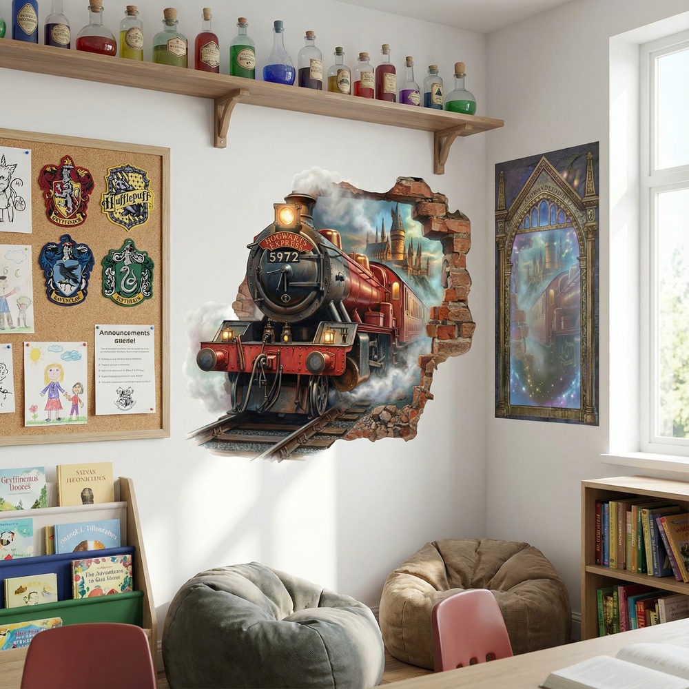 Adesivi Murali: Buco nel Muro Treno Harry Potter