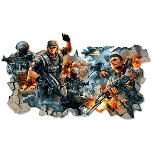 Adesivi Murali: Buco nel Muro Videogioco Shooter Gamer