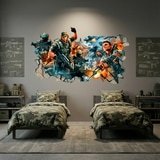 Adesivi Murali: Buco nel Muro Videogioco Shooter Gamer 3