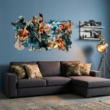 Adesivi Murali: Buco nel Muro Videogioco Shooter Gamer 4