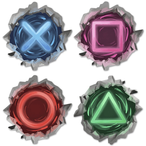 Adesivi Murali: Buco nel Muro Simboli Gamer Playstation