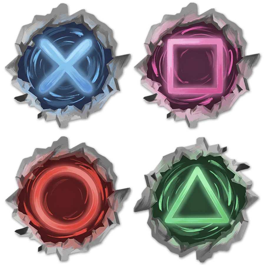 Adesivi Murali: Buco nel Muro Simboli Gamer Playstation