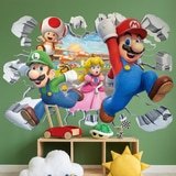 Adesivi per Bambini: Buco nel Muro Super Mario Personaggi 3