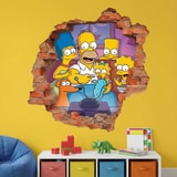 Adesivi per Bambini: Buco nel Muro Famiglia Simpson Divano 4