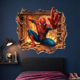 Adesivi per Bambini: Buco nel Muro Spiderman Fuoco 6
