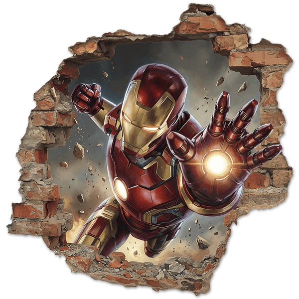 Adesivi per Bambini: Buco nel Muro Iron Man Impatto