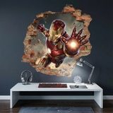Adesivi per Bambini: Buco nel Muro Iron Man Impatto 3