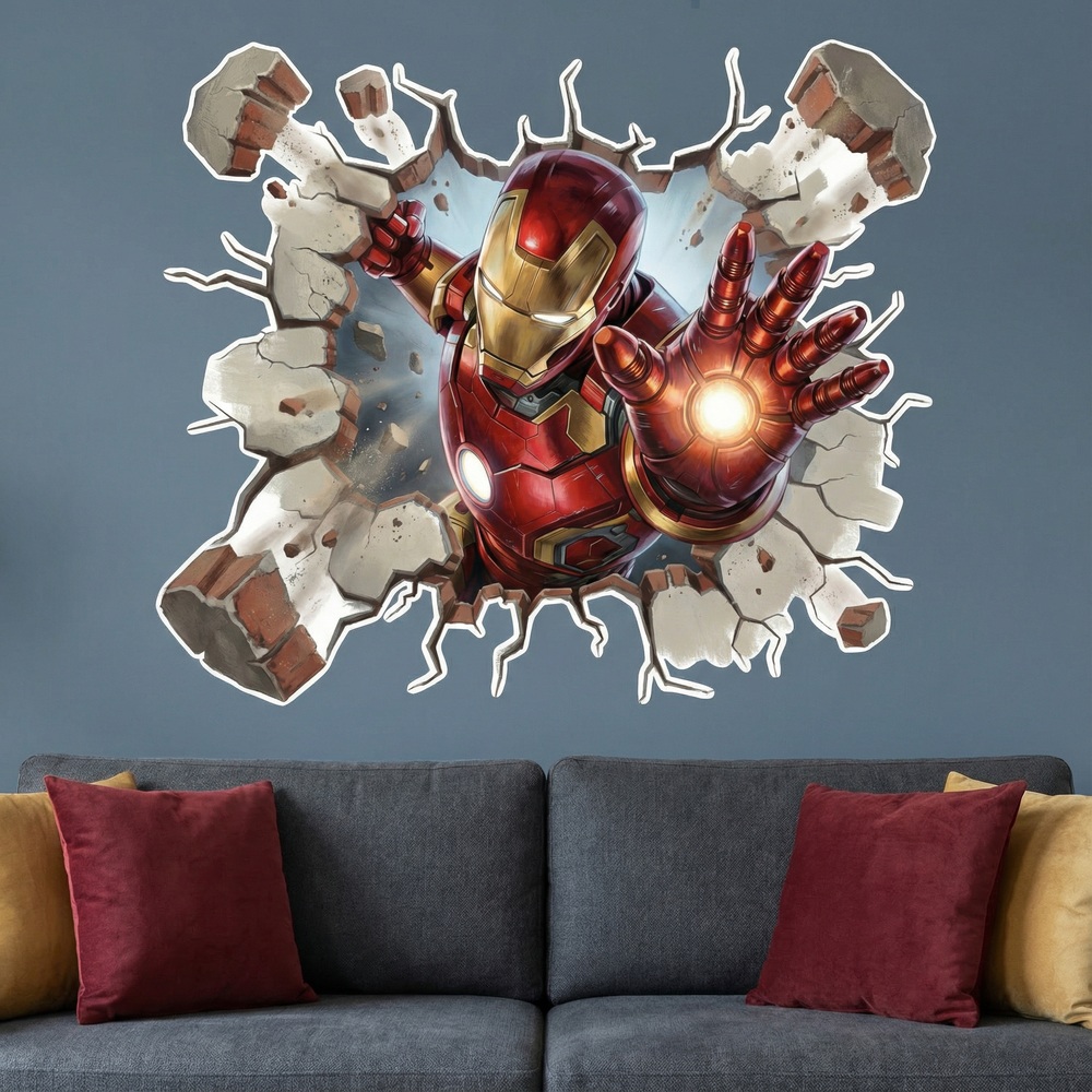 Adesivi per Bambini: Buco nel Muro Iron Man Energia