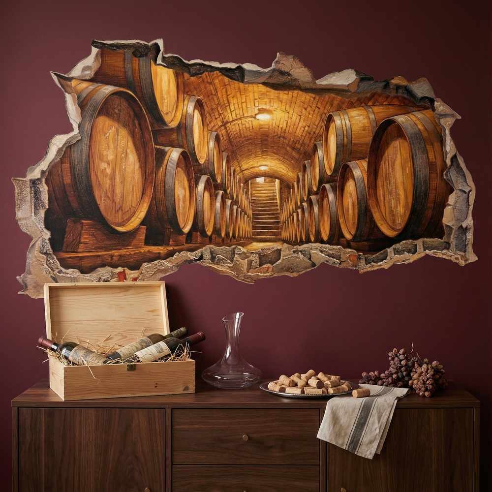 Adesivi Murali: Buco nel Muro Cantina Leggendaria