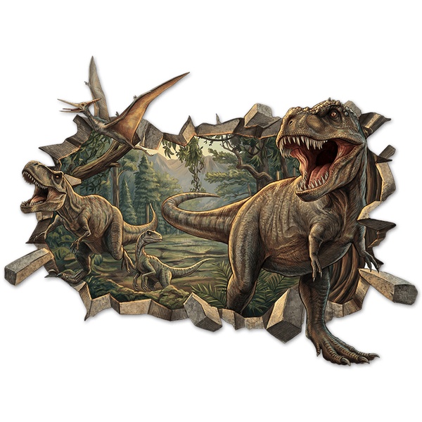 Adesivi per Bambini: Buco nel Muro Dinosauri T-Rex