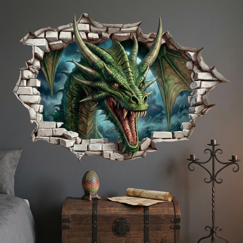 Adesivi per Bambini: Buco nel Muro Drago Ancestrale